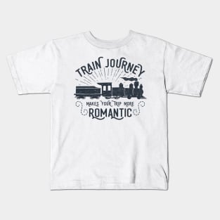 Train Journey Makes Your Trip More Romantic, Black Design Kids T-Shirt